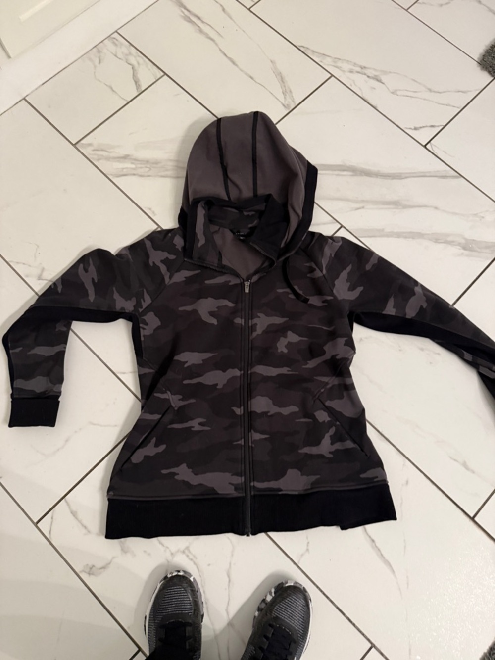 Athleta Black Camo Zip-Up Jacket